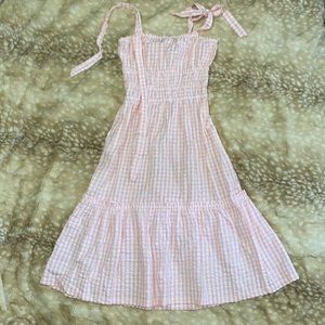 Pink lemonade seer sucker dress
